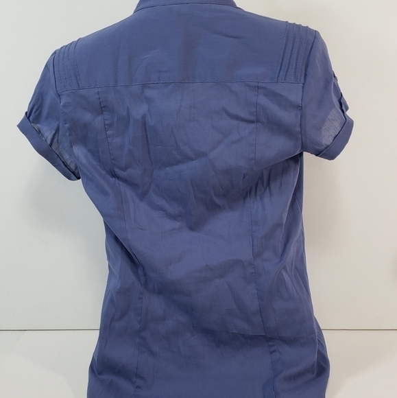 RW&Co Collared Button Up Short Sleeve Blouse - Picture 4 of 6